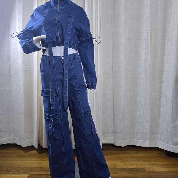 High Rise Blue Denim Women's Jeans - Picture 6 of 16